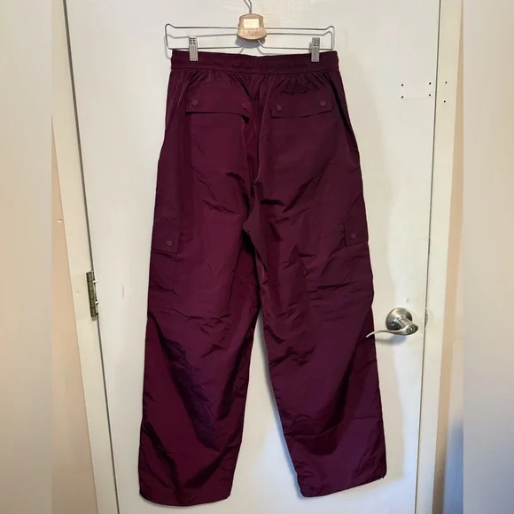 PINK Victoria's Secret Satin Parachute Cargo Pants - Maroon - Picture 4 of 6